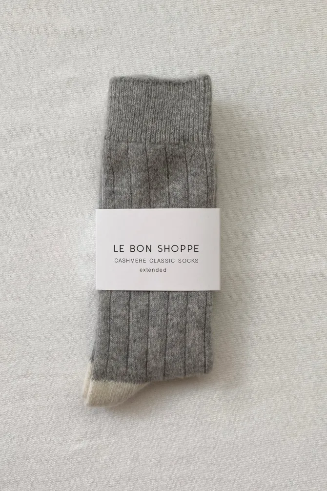 EXTENDED CASHMERE CLASSIC SOCKS GREY MELANGE