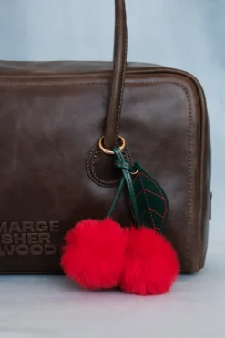 FUZZY CHERRY BAG CHARM