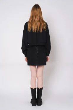 GARMENT-DYED CROPPED ZIP UP SWEATSHIRT