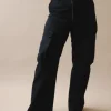 GARMENT-DYED GABARDINE WIDE CARGO PANTS