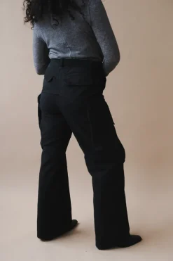 GARMENT-DYED GABARDINE WIDE CARGO PANTS