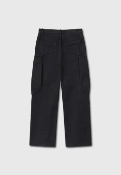 GARMENT-DYED GABARDINE WIDE CARGO PANTS