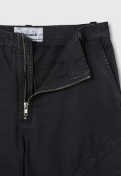 GARMENT-DYED GABARDINE WIDE CARGO PANTS
