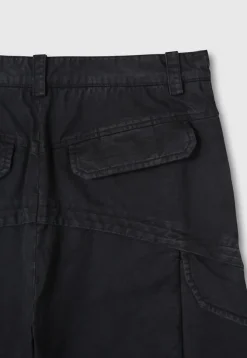 GARMENT-DYED GABARDINE WIDE CARGO PANTS