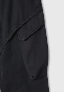 GARMENT-DYED GABARDINE WIDE CARGO PANTS