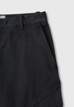 GARMENT-DYED GABARDINE WIDE CARGO PANTS