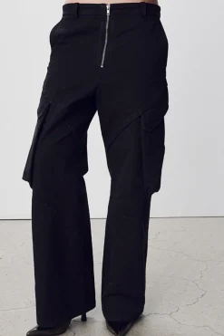 GARMENT-DYED GABARDINE WIDE CARGO PANTS