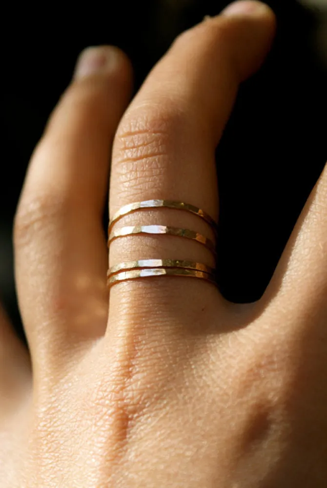 HAMMERED MEDIUM STACKING RING