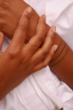HAMMERED THIN STACKING RING ROSE GOLD