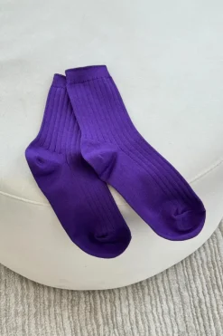 HER SOCKS EGGPLANT