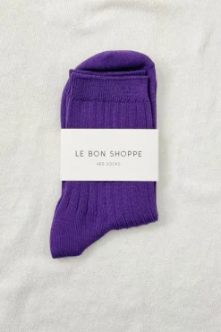 HER SOCKS EGGPLANT