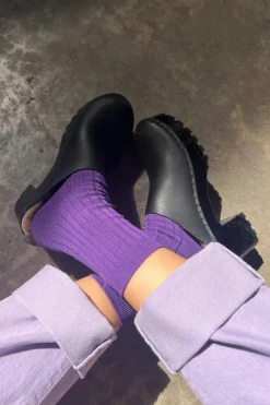 HER SOCKS EGGPLANT