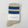 HER VARSITY SOCKS AZURE