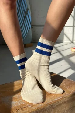 HER VARSITY SOCKS AZURE