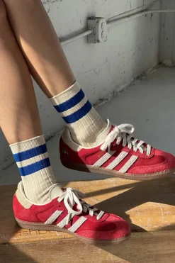 HER VARSITY SOCKS AZURE