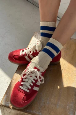 HER VARSITY SOCKS AZURE