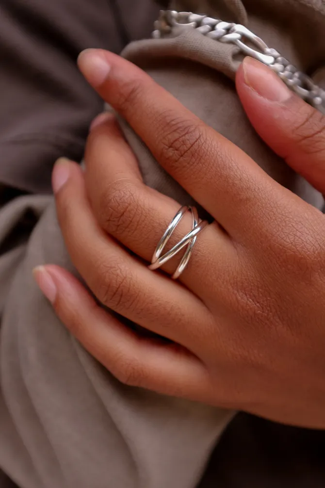 INFINITY SPIRAL RING SILVER