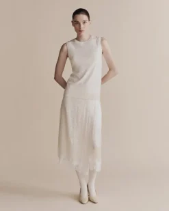 LACE TRIM SATIN WRAP SKIRT