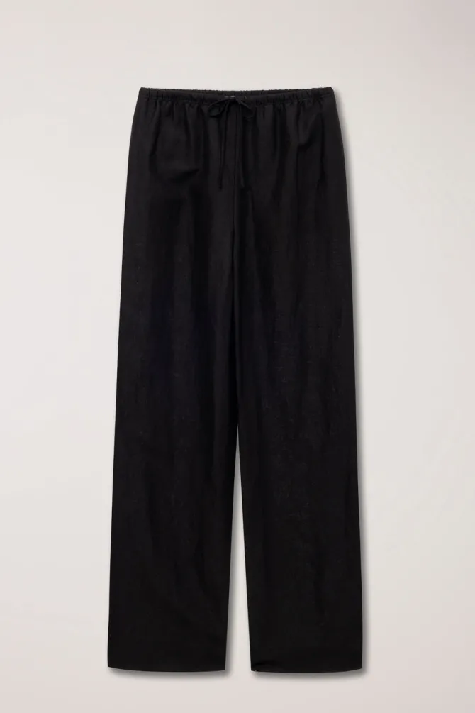 LINEN COTTON BANDED PANTS