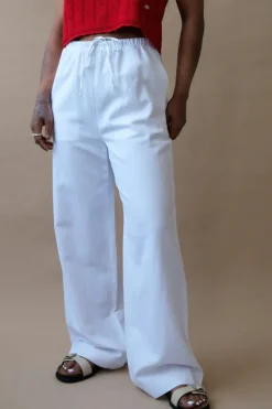 LINEN COTTON BANDED PANTS