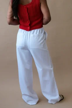 LINEN COTTON BANDED PANTS