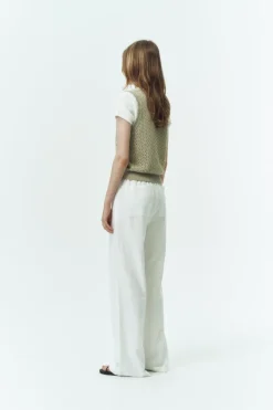 LINEN COTTON BANDED PANTS