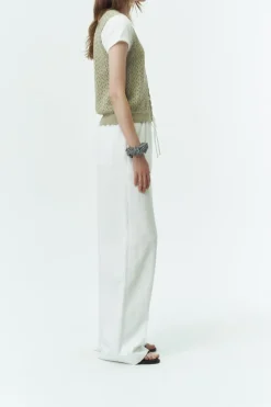 LINEN COTTON BANDED PANTS