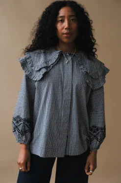 LOIS DOUBLE COLLAR BLOUSE XS