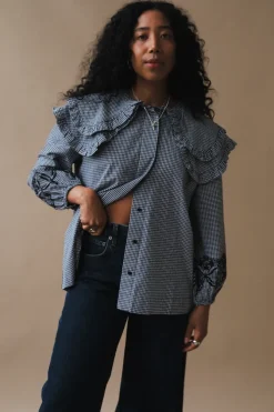 LOIS DOUBLE COLLAR BLOUSE XS