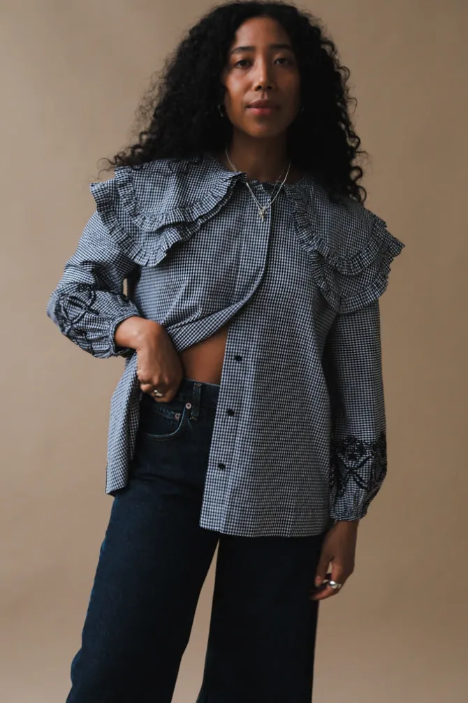 LOIS DOUBLE COLLAR BLOUSE XS