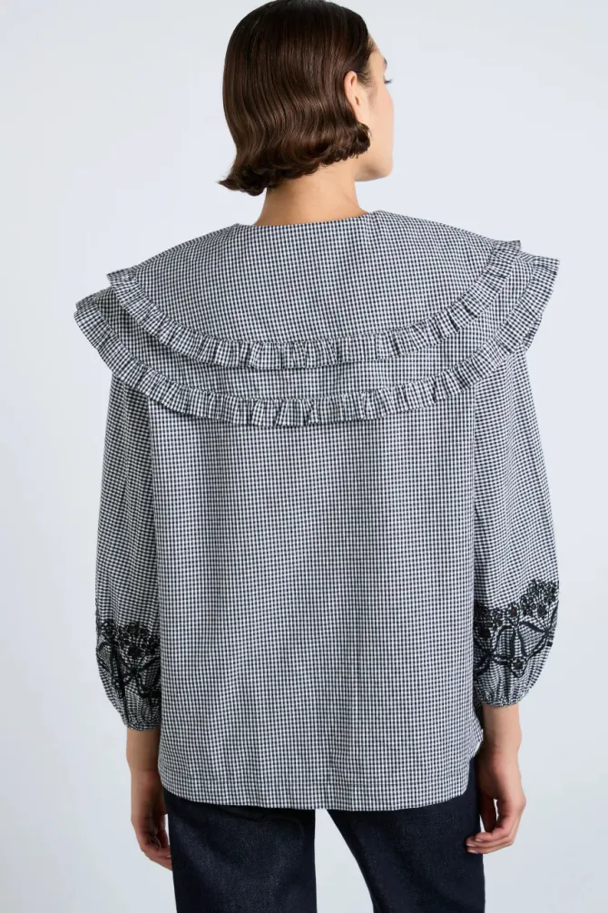 LOIS DOUBLE COLLAR BLOUSE XS