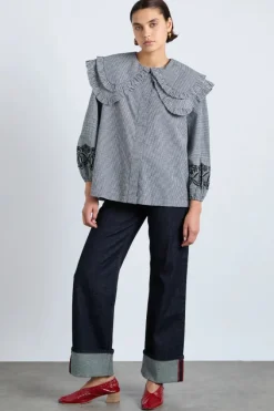 LOIS DOUBLE COLLAR BLOUSE XS