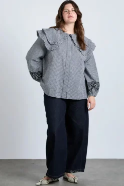 LOIS DOUBLE COLLAR BLOUSE XS