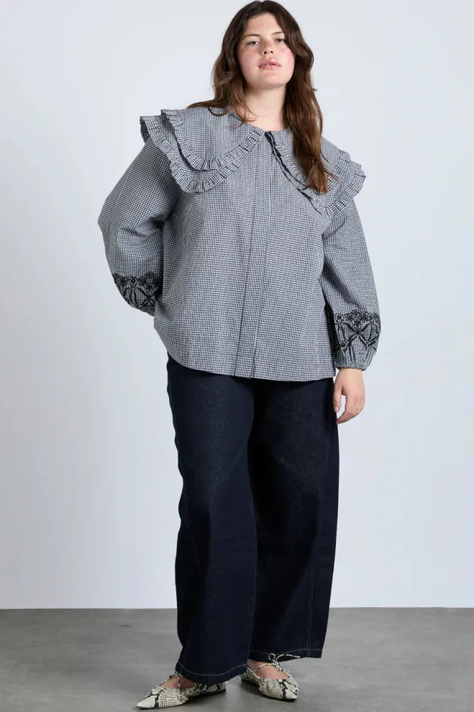 LOIS DOUBLE COLLAR BLOUSE XS