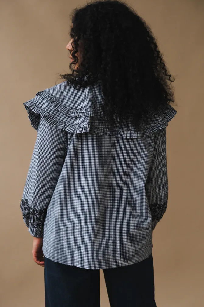 LOIS DOUBLE COLLAR BLOUSE XS