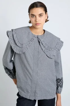LOIS DOUBLE COLLAR BLOUSE XS