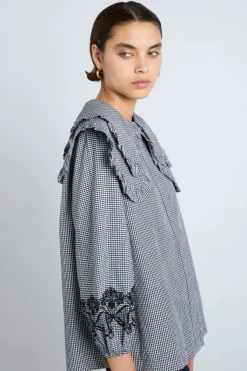 LOIS DOUBLE COLLAR BLOUSE XS
