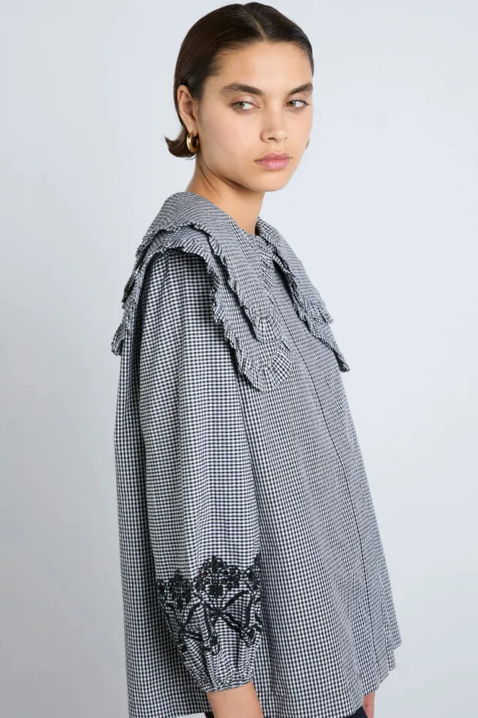 LOIS DOUBLE COLLAR BLOUSE XS