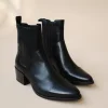 MARJA BLACK LEATHER BOOTS