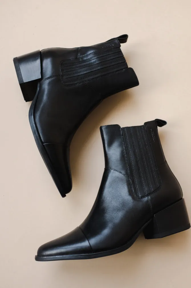 MARJA BLACK LEATHER BOOTS