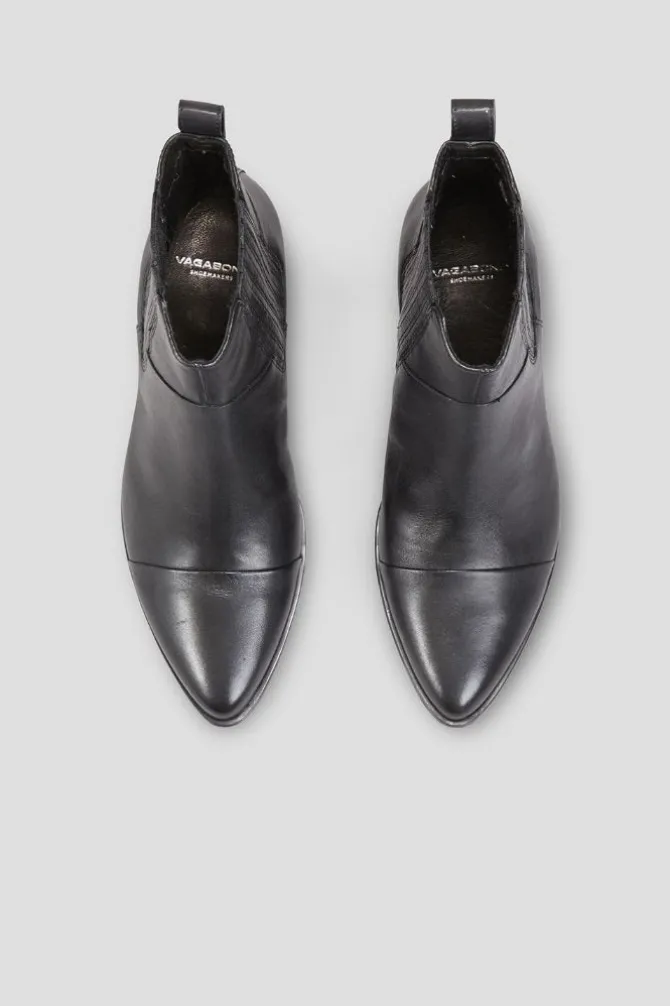 MARJA BLACK LEATHER BOOTS