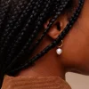 PEARL HOOP EARRINGS GOLD