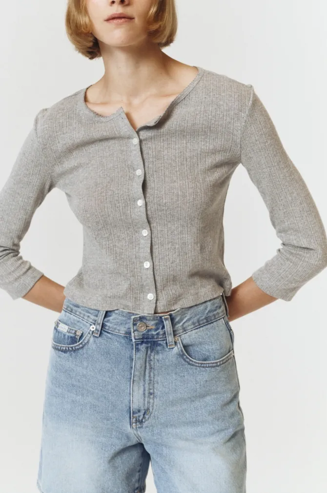 POINTELLE CARDIGAN