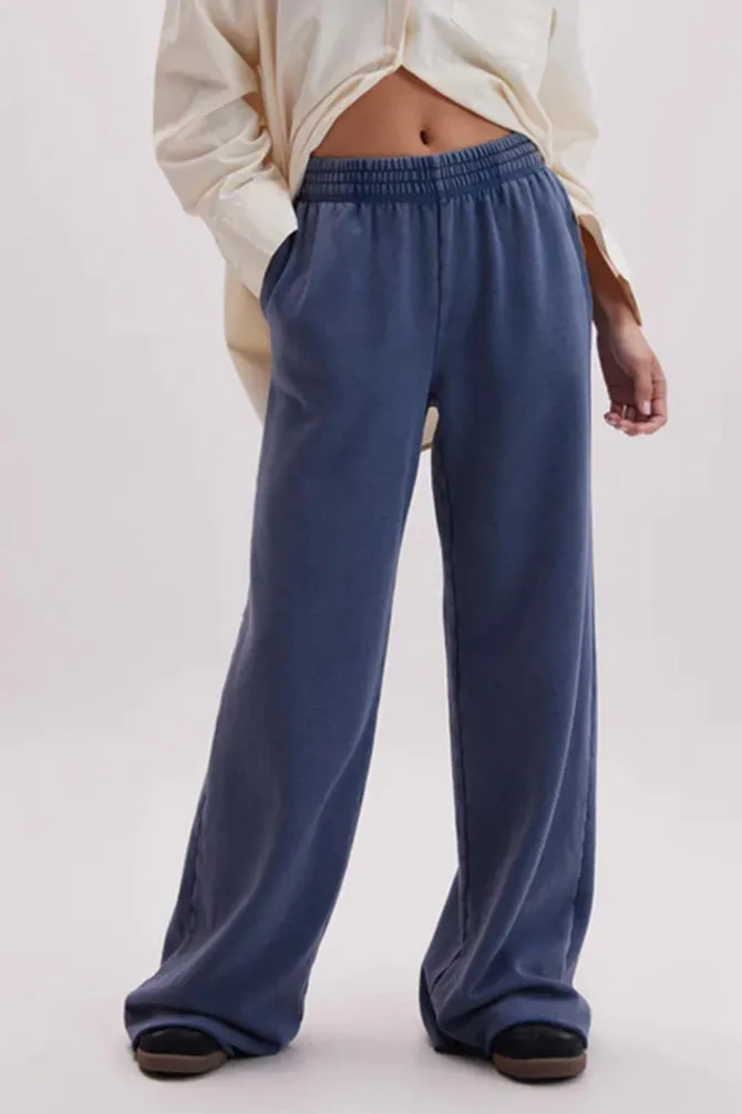 RECYCLED FLEECE WIDE LEG PANT