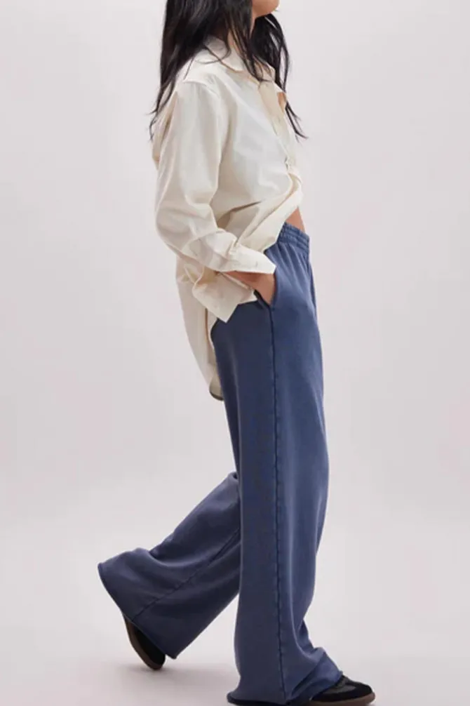 RECYCLED FLEECE WIDE LEG PANT