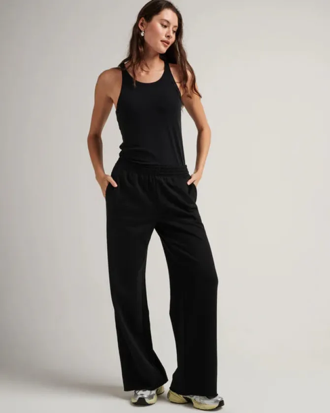 RECYCLED FLEECE WIDE LEG PANT