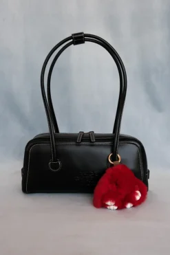 RED LONG EARED BUNNY BAG CHARM