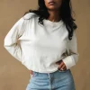 RELAXED CROP LONG SLEEVE TEE BONE