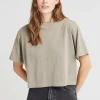 RELAXED SHORT SLEEVE CROP TEE WARM GREY