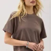 RELAXED SHORT SLEEVE CROP TEE MOLE